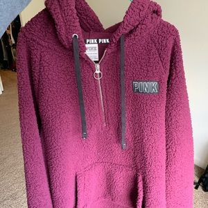 PINK sherpa quarter zip